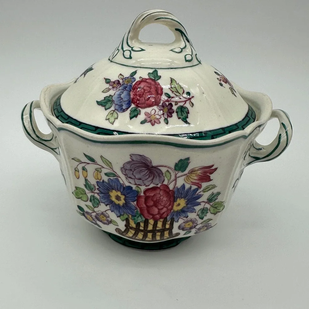 Wedgwood Floral Etruria England Tea Set Teapot Sugar Creamer A1793 Vintage 1922
